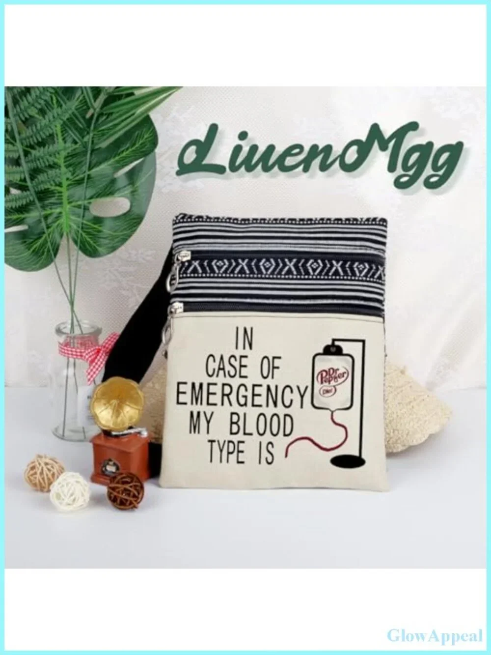 Polyester Crossbody Messenger Bag Letter Print Adjustable Strap Travel